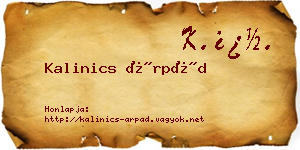 Kalinics Árpád névjegykártya
